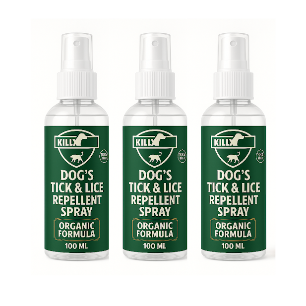 Killxpert Herbal Dogs Tick & Flea Removal Spray 100ml (Pack of 3) | Natural Anti-Tick Spray for Pets | Safe, Non-Toxic, Skin-Friendly | Prevents Fleas, Lice & Itching