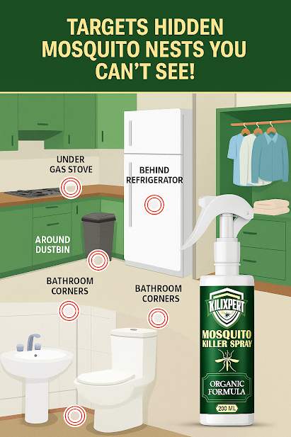 Killxpert Herbal Cockroach Repellent Spray 200ml (Pack of 3) | Natural & Non-Toxic Insect Killer for Home, Kitchen & Bathroom | Fast Action Organic Pest Control Spray