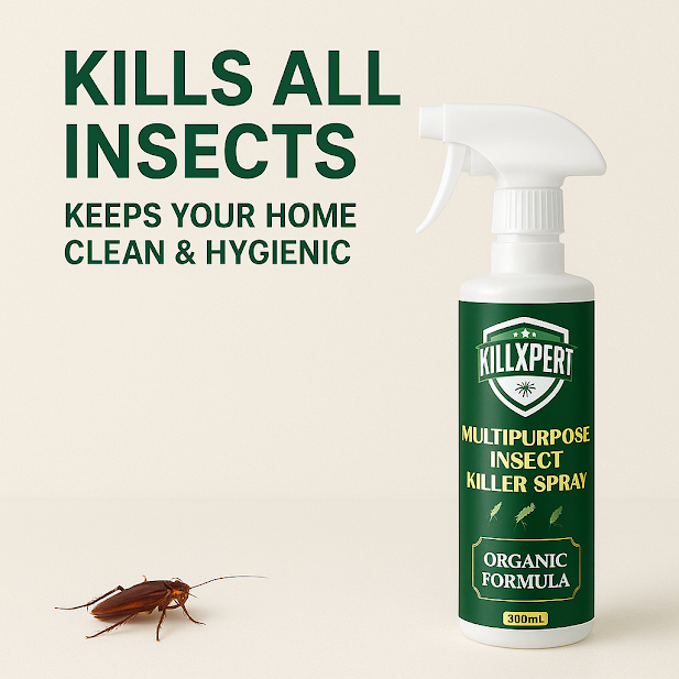 Killxpert Herbal Cockroach Repellent Spray 200ml (Pack of 3) | Natural & Non-Toxic Insect Killer for Home, Kitchen & Bathroom | Fast Action Organic Pest Control Spray