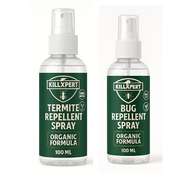 Killxpert Herbal Termite & Bed Bug Spray Combo 100ml Each | Natural Insect Killer for Termites & Bed Bugs | Safe for Kids, Pets & Environment | Non-Toxic Pest Control