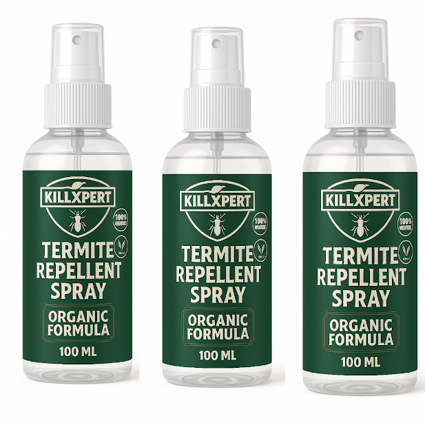 Killxpert Herbal Termite Repellent Spray 100ml (Pack of 3) | Natural & Non-Toxic Anti-Termite Treatment for Wood, Furniture & Walls | Safe for Kids, Pets & Environment